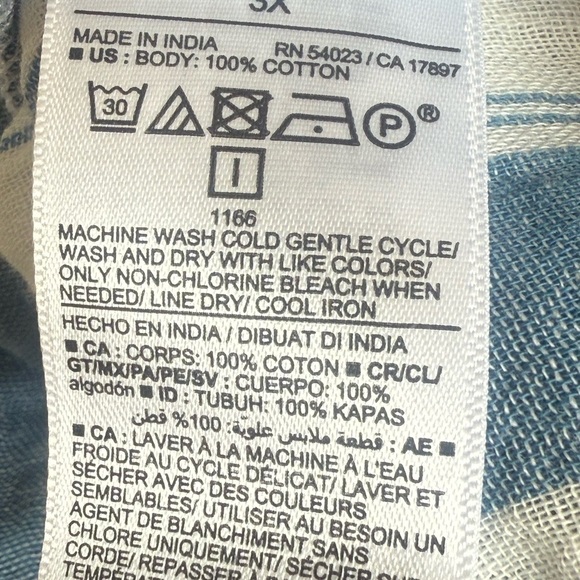 Old Navy plus size 3X shirt sleeve gauze cotton button down blouse NWT casual - Picture 11 of 11